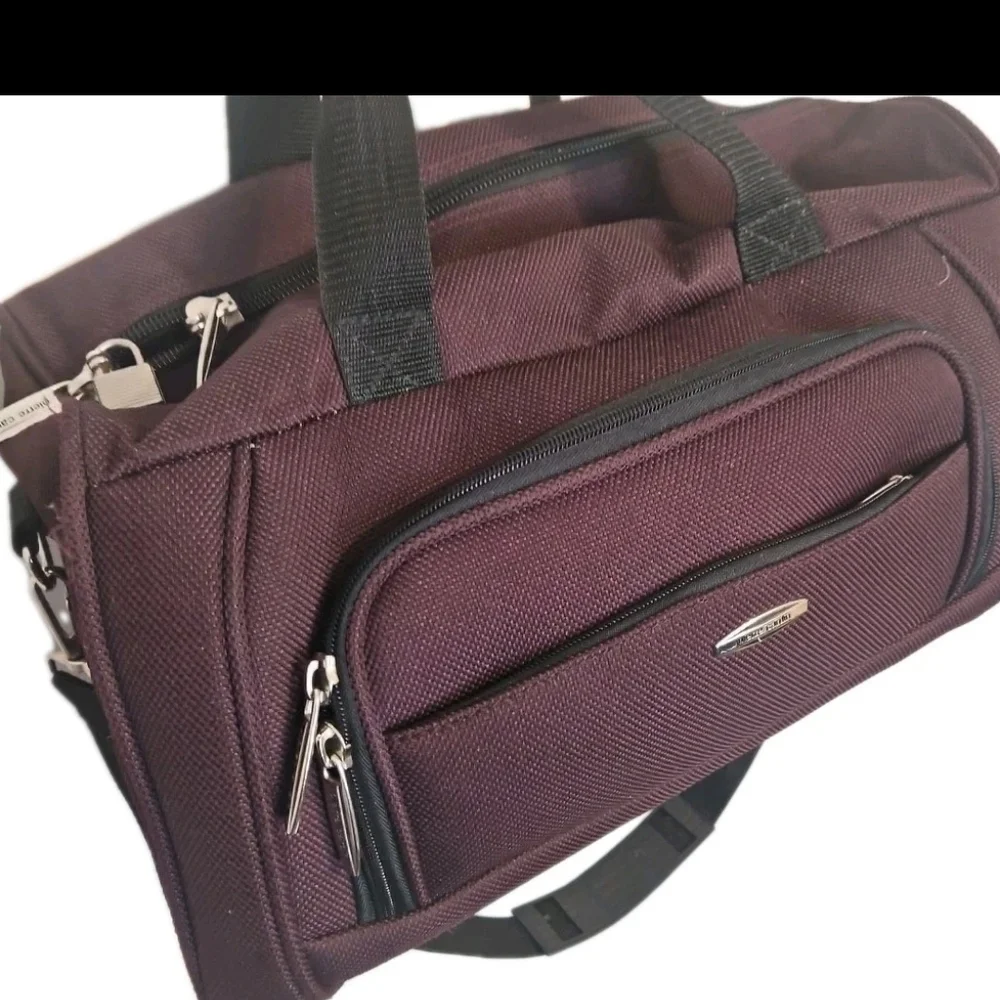 Pierre Cardin Maroon Duffle Bag Cottagecore Normcore Boho Y2k Soho(T)